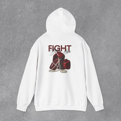 Fight Yazılı Boks Eldiveni Baskılı Erkek Kapüşonlu Sweatshirt