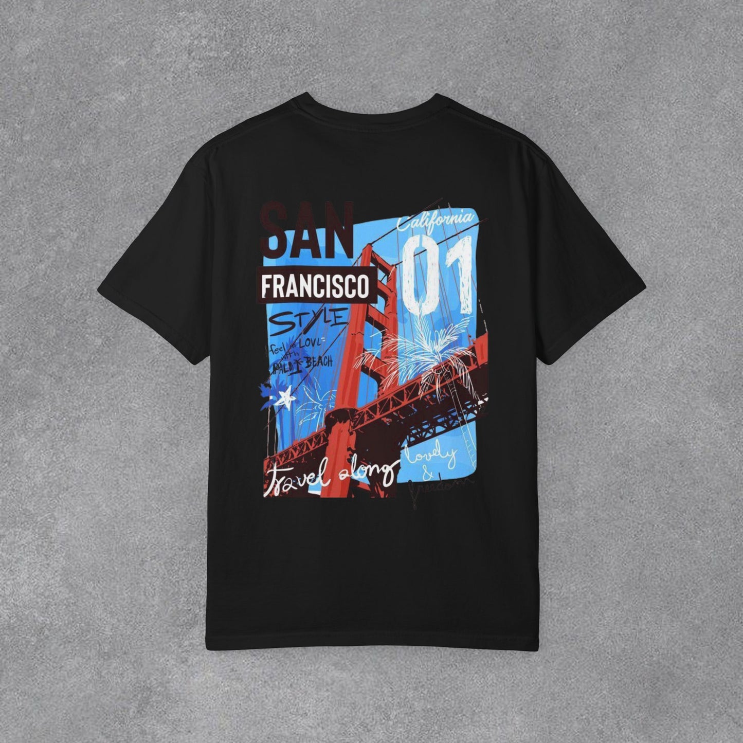 Copy of San Francisco Golden Gate Graphic T-shirt | Back Print Bridge Artwork