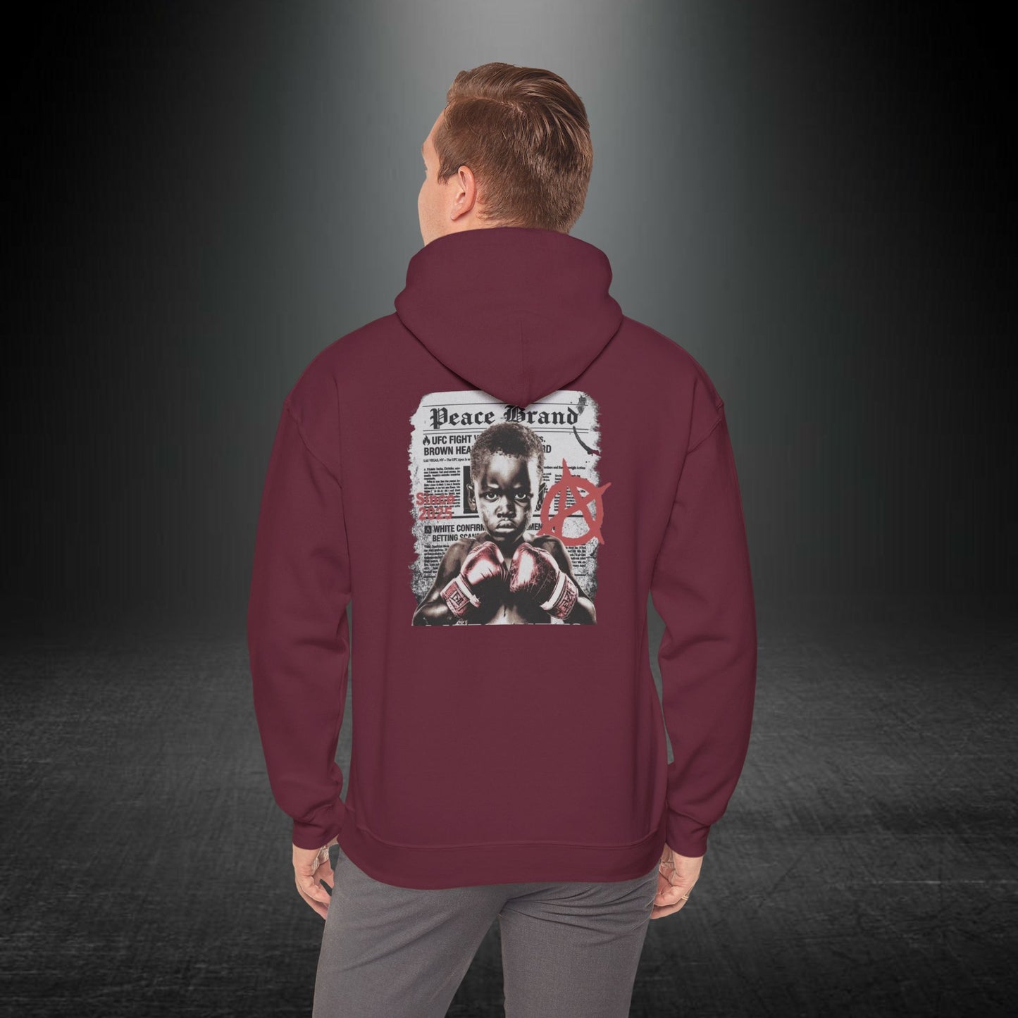 Boks Figürlü Streetwear Erkek Hoodie – Grafik Tasarım Sweatshirt