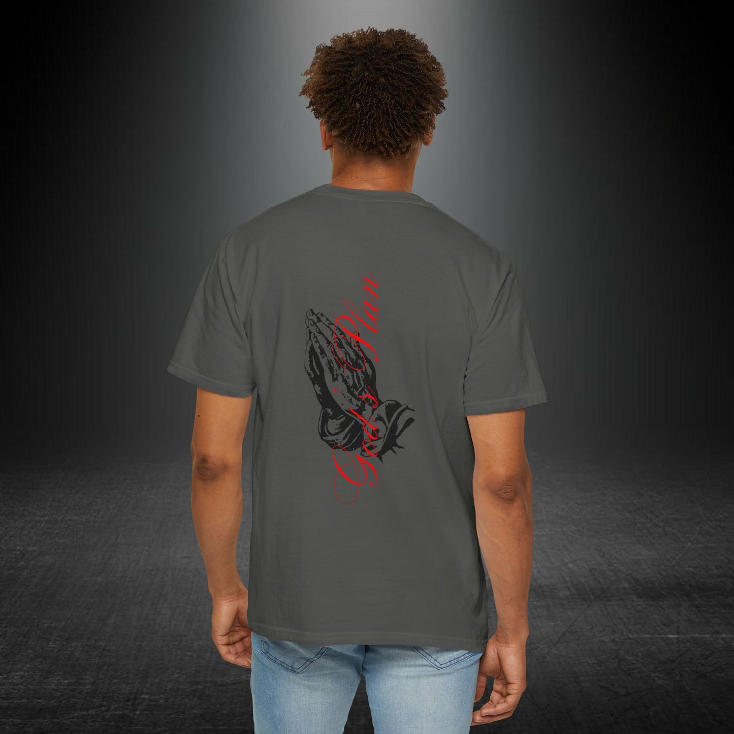 Copy of Medusa Graphic T-Shirt | Gothic Streetwear Tee | Praying Hands Graphic Shirt | Vintage Tattoo Style Tee | Unisex Garment Dyed Shirt