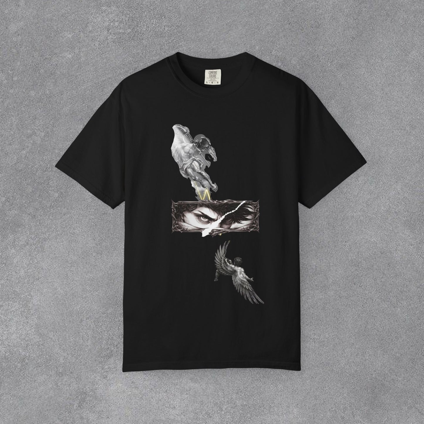 Copy of Angel Wings and Eyes T-Shirt | Graphic Tee with Angel Sketches