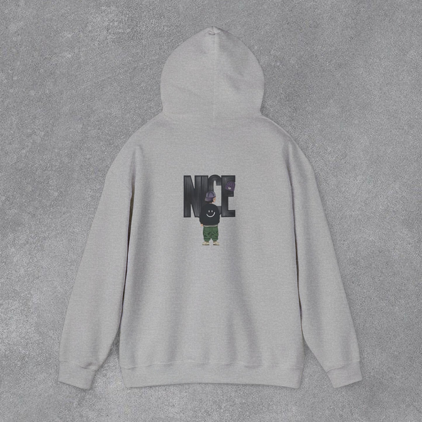 NICE Yazılı Grafik Baskılı Erkek Kapüşonlu Sweatshirt