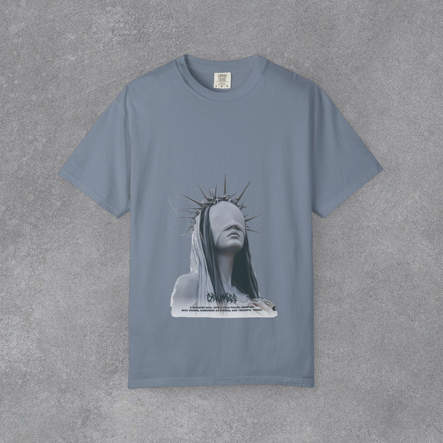 Copy of Blindfolded Statue Crown t-shirt | Surreal Portrait Tee, Monochrome Art