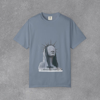 Copy of Blindfolded Statue Crown t-shirt | Surreal Portrait Tee, Monochrome Art