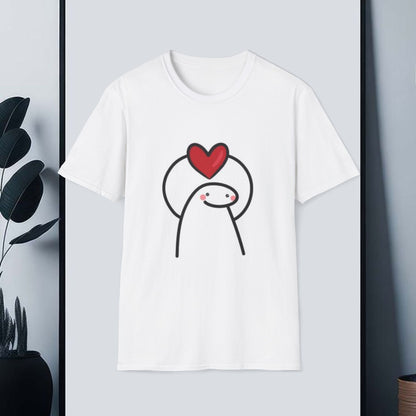 Copy of Stick Figure Holding Heart T-Shirt | Cute Heart Character Tee