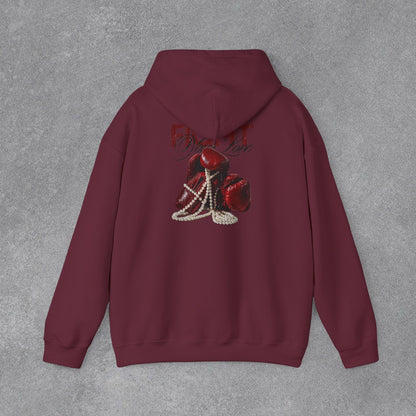 Fight Yazılı Boks Eldiveni Baskılı Erkek Kapüşonlu Sweatshirt