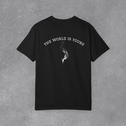 Copy of The World Is Yours smoke design T-Shirt | Scarface inspired movie portrait