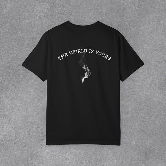 Copy of The World Is Yours smoke design T-Shirt | Scarface inspired movie portrait