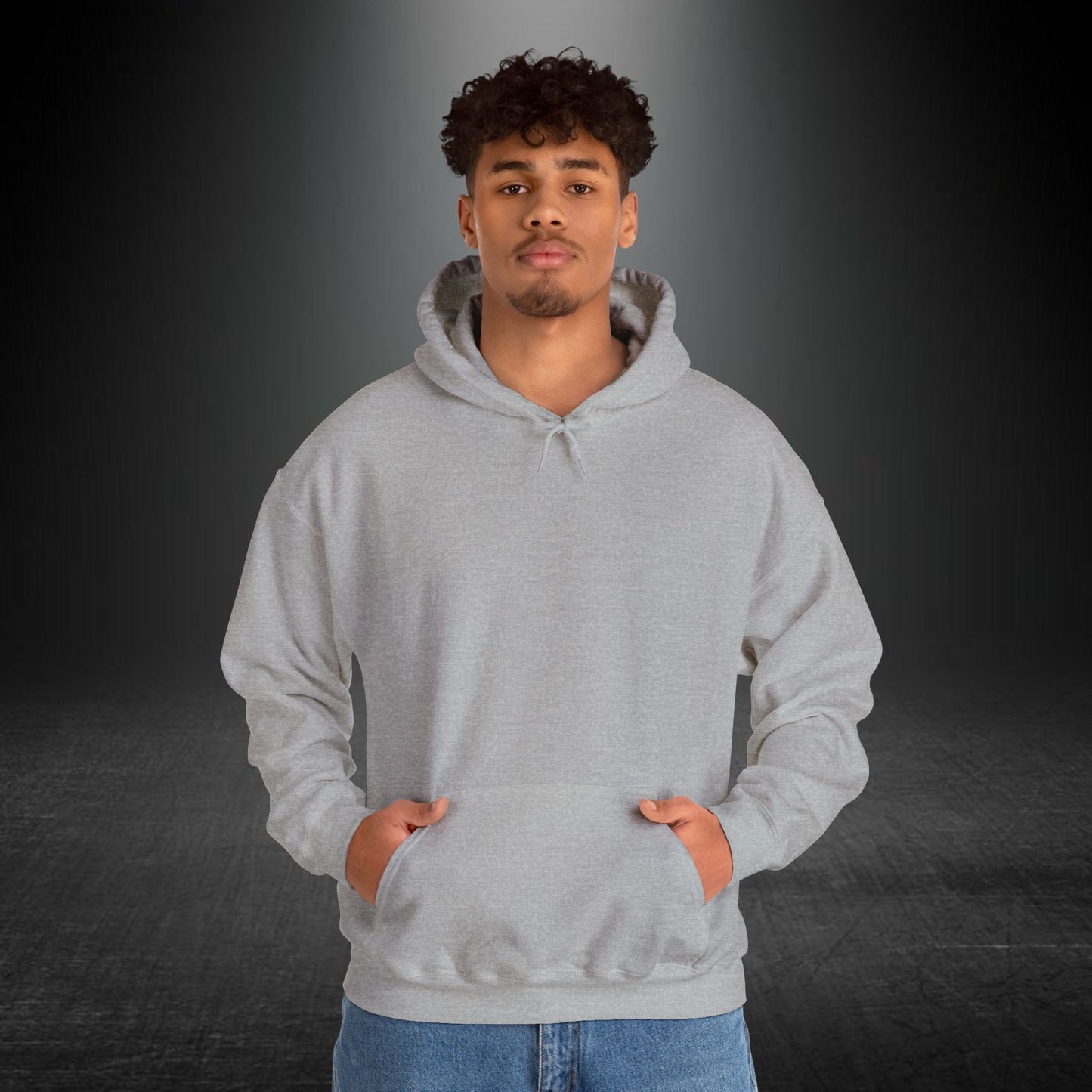 Sanatsal Yüz Kolajı Sırt Baskılı Erkek Kapüşonlu Sweatshirt