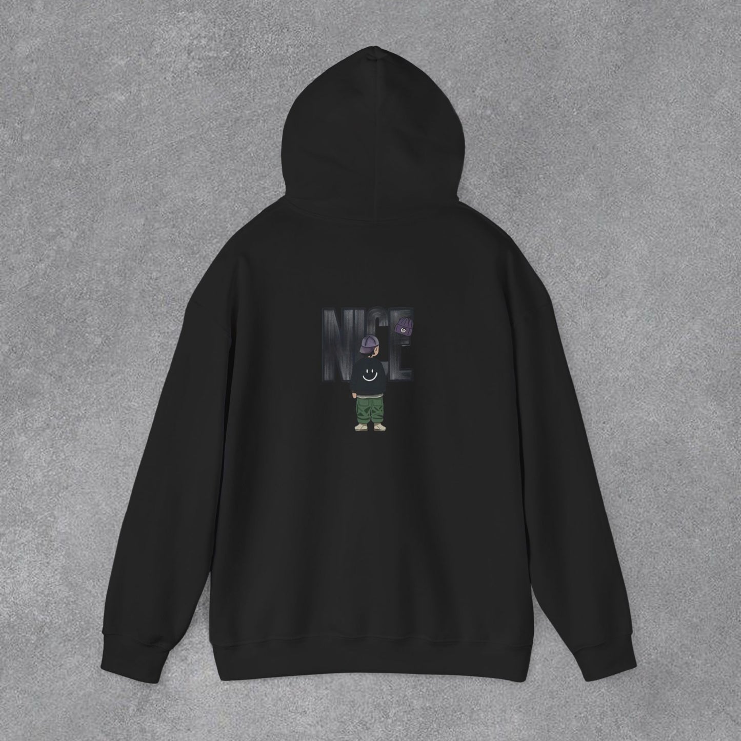 NICE Yazılı Grafik Baskılı Erkek Kapüşonlu Sweatshirt