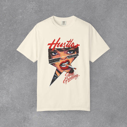 Copy of Lightning Face Graphic T-Shirt | Retro Pinup Eye Tee | Vintage Streetwear Shirt | Garment Dyed Cotton Tee | Unisex Graphic Shirt