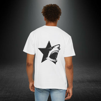Copy of Skull Graphic T-Shirt | Gothic Tattoo Streetwear Tee | Vintage Washed Cotton Shirt | Shark Back Print | Unisex Graphic Tee