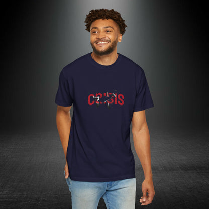 Copy of Vintage Comic Panel Graphic T-Shirt | Retro Crisis Text Tee | Garment Dyed Cotton Shirt | Streetwear Graphic Tee | Unisex Gift