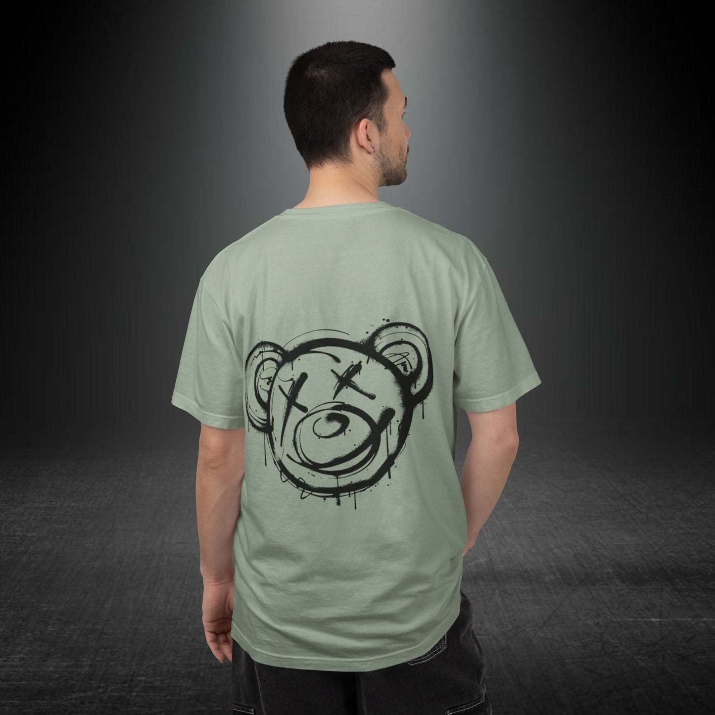 Copy of Head Up Hand Sign T-Shirt | Graffiti Bear Back Print, Streetwear Tee