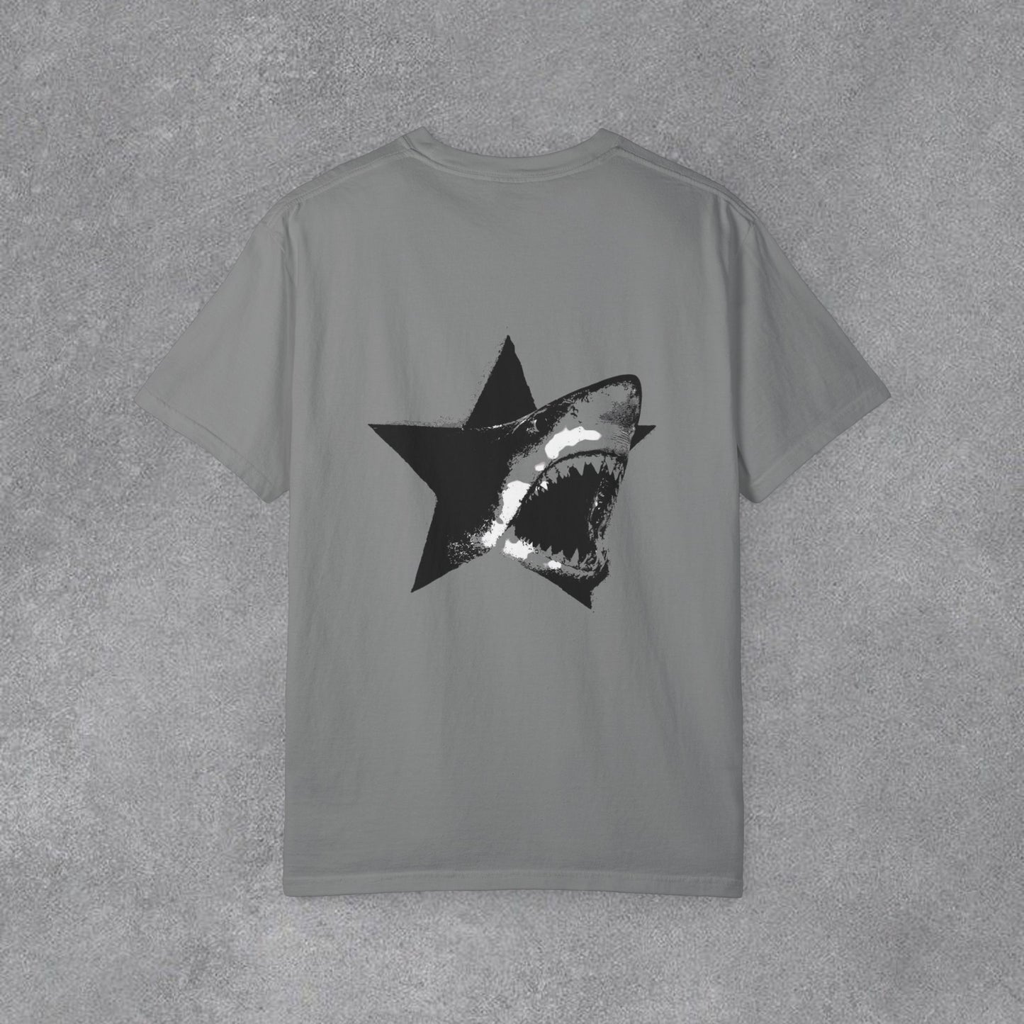 Copy of Skull Graphic T-Shirt | Gothic Tattoo Streetwear Tee | Vintage Washed Cotton Shirt | Shark Back Print | Unisex Graphic Tee