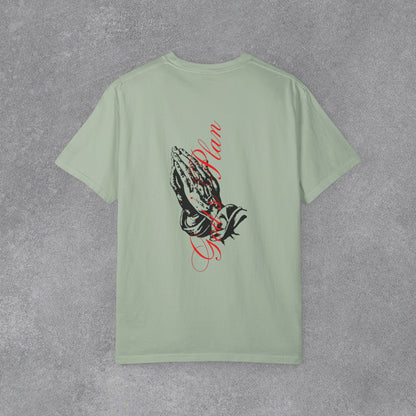 Copy of Medusa Graphic T-Shirt | Gothic Streetwear Tee | Praying Hands Graphic Shirt | Vintage Tattoo Style Tee | Unisex Garment Dyed Shirt