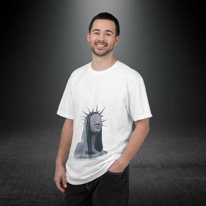 Copy of Blindfolded Statue Crown t-shirt | Surreal Portrait Tee, Monochrome Art