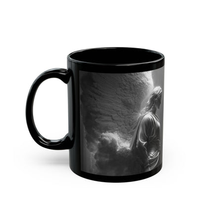 Copy of Angel Figures Black Mug | Moody Gothic Angel Artwork Ceramic Coffee Mug