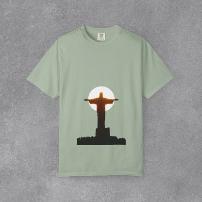 Copy of Rio Beach Scene T-Shirt | Christ the Redeemer Silhouette Tee