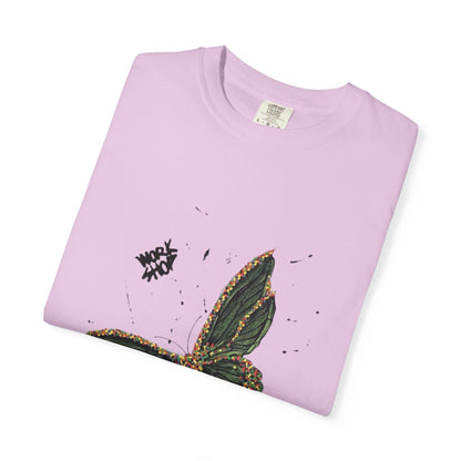 Butterfly Script Graphic T-Shirt – "About" Vintage Botanical Tee