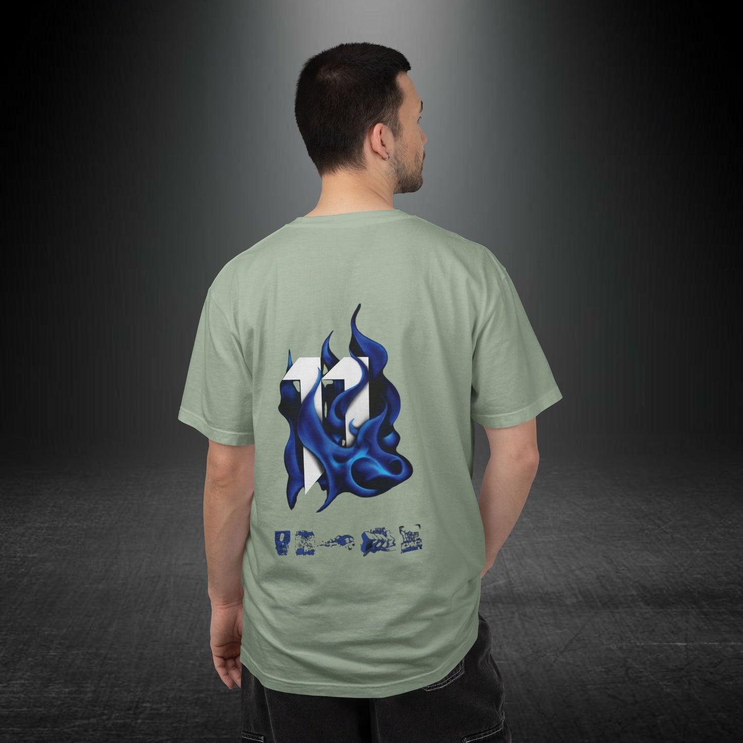 Copy of SRRND Silhouette Band Tee | Graphic T-Shirt with Blue Flame Back Design