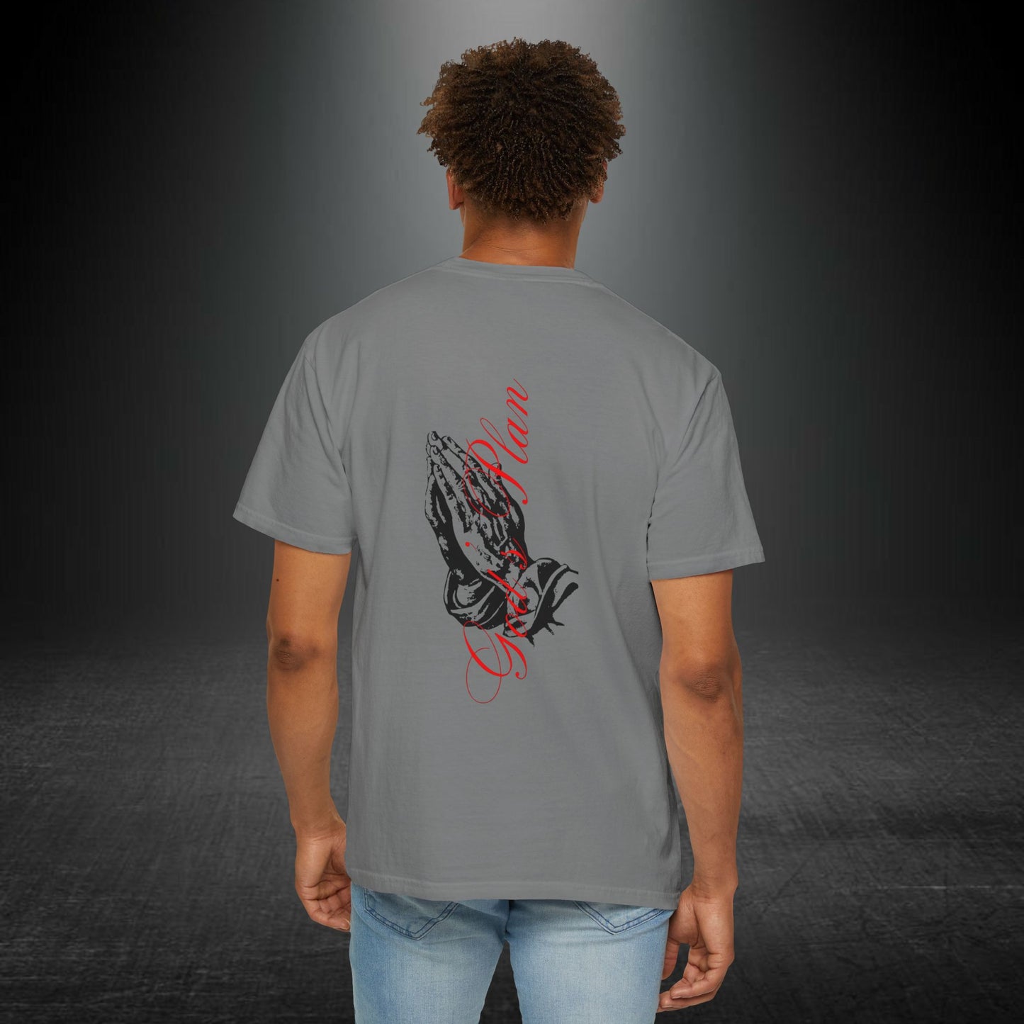 Copy of Medusa Graphic T-Shirt | Gothic Streetwear Tee | Praying Hands Graphic Shirt | Vintage Tattoo Style Tee | Unisex Garment Dyed Shirt