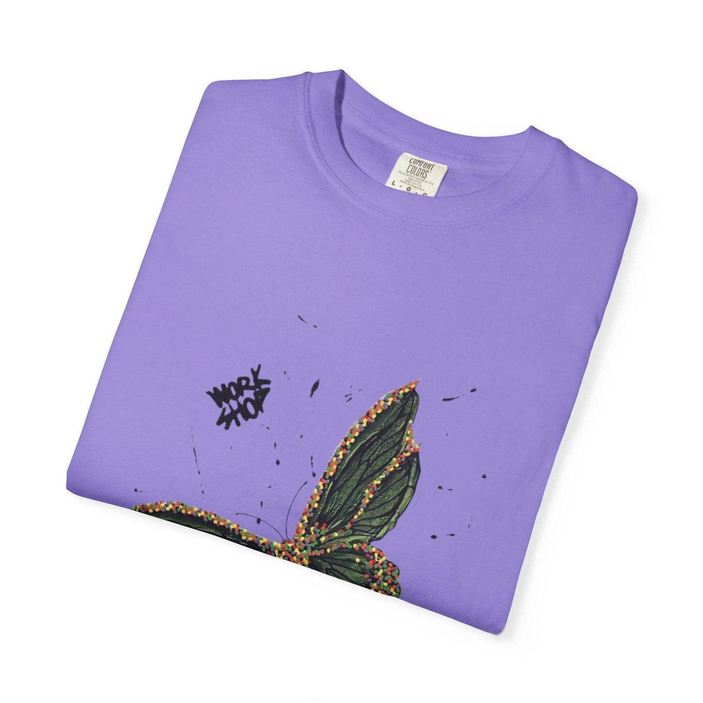 Butterfly Script Graphic T-Shirt – "About" Vintage Botanical Tee