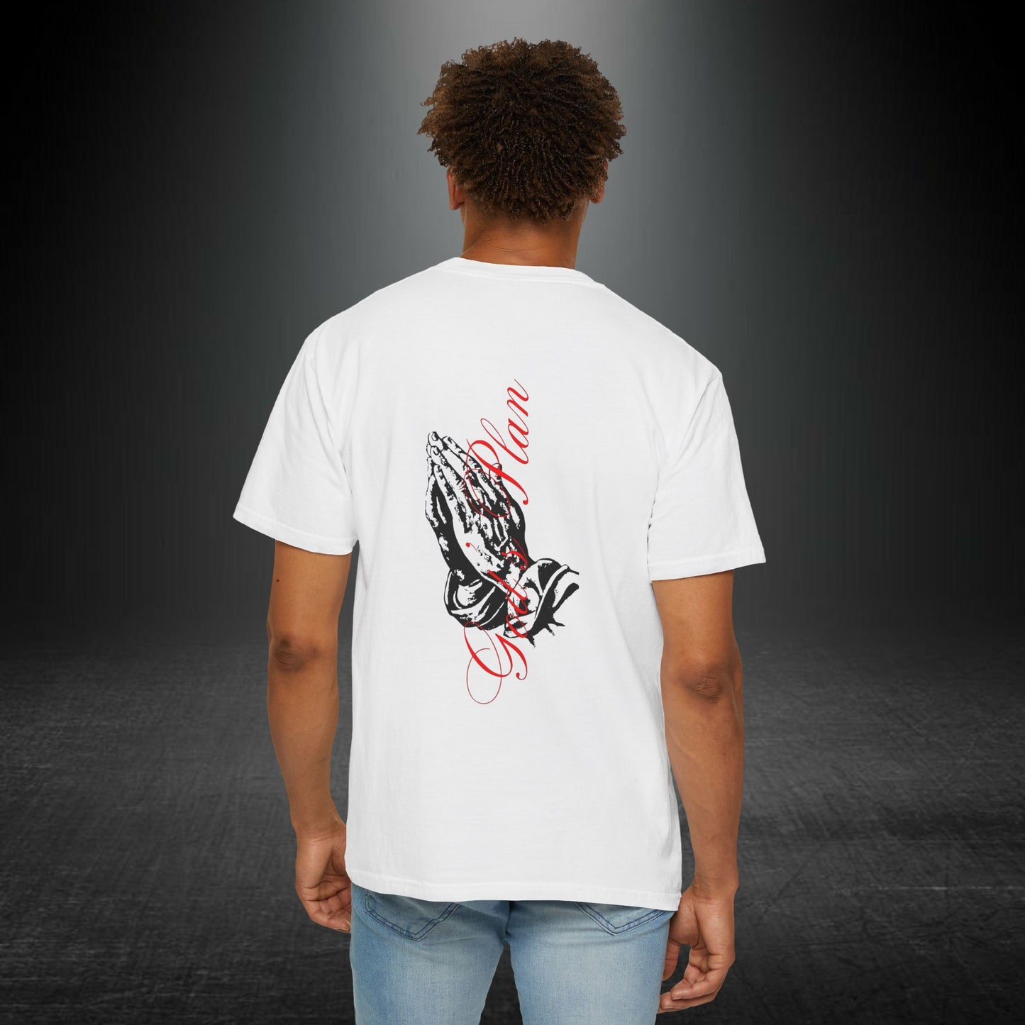 Copy of Medusa Graphic T-Shirt | Gothic Streetwear Tee | Praying Hands Graphic Shirt | Vintage Tattoo Style Tee | Unisex Garment Dyed Shirt