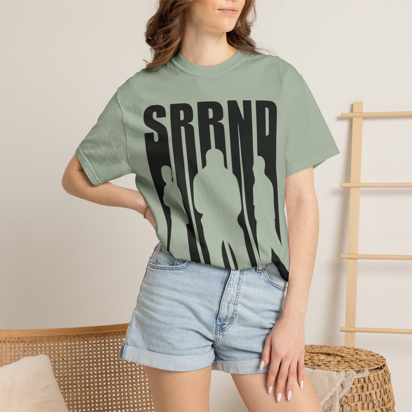 Copy of SRRND Silhouette Band Tee | Graphic T-Shirt with Blue Flame Back Design