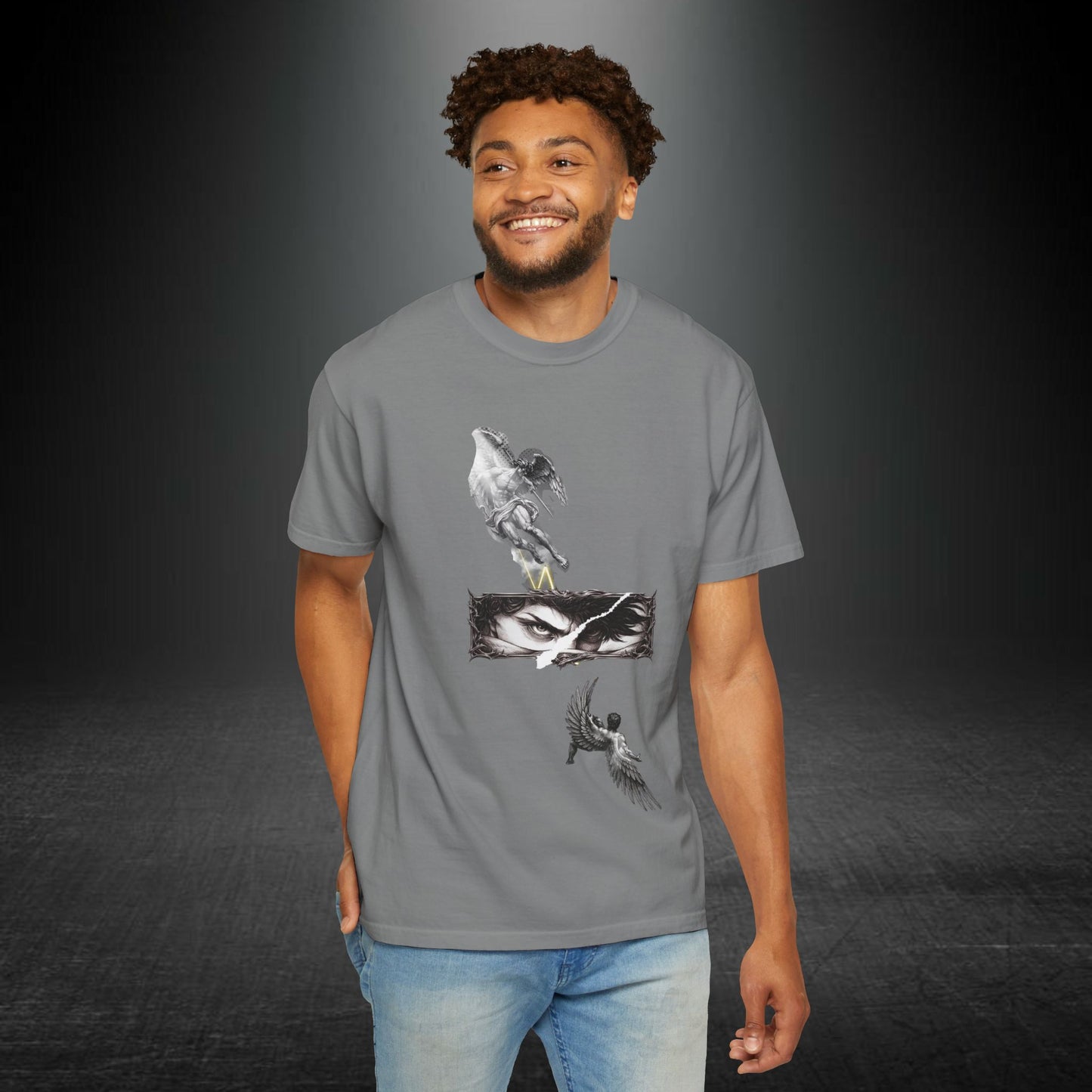 Copy of Angel Wings and Eyes T-Shirt | Graphic Tee with Angel Sketches