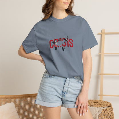 Copy of Vintage Comic Panel Graphic T-Shirt | Retro Crisis Text Tee | Garment Dyed Cotton Shirt | Streetwear Graphic Tee | Unisex Gift