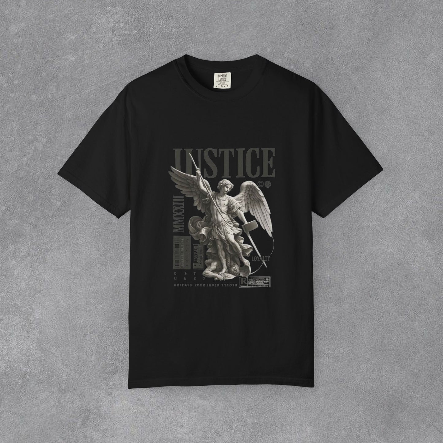 Copy of Justice Angel Illustration T-shirt | Dripping Crown Back Print